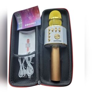 Karaoke Wireless Bluetooth Microphone 3-in-1 Gold Portable Handheld